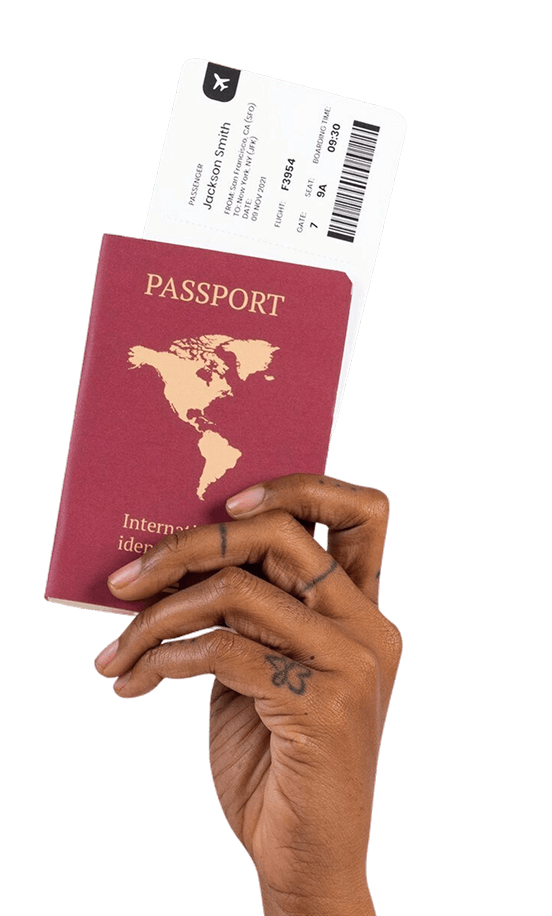 Passport and boarding pass